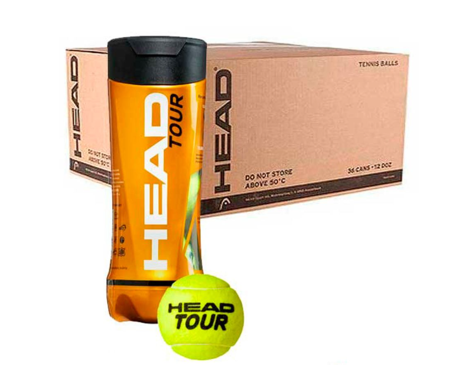 HEAD TOUR TENIS - Cajón de 24 Botes de 3 pelotas de Tenis